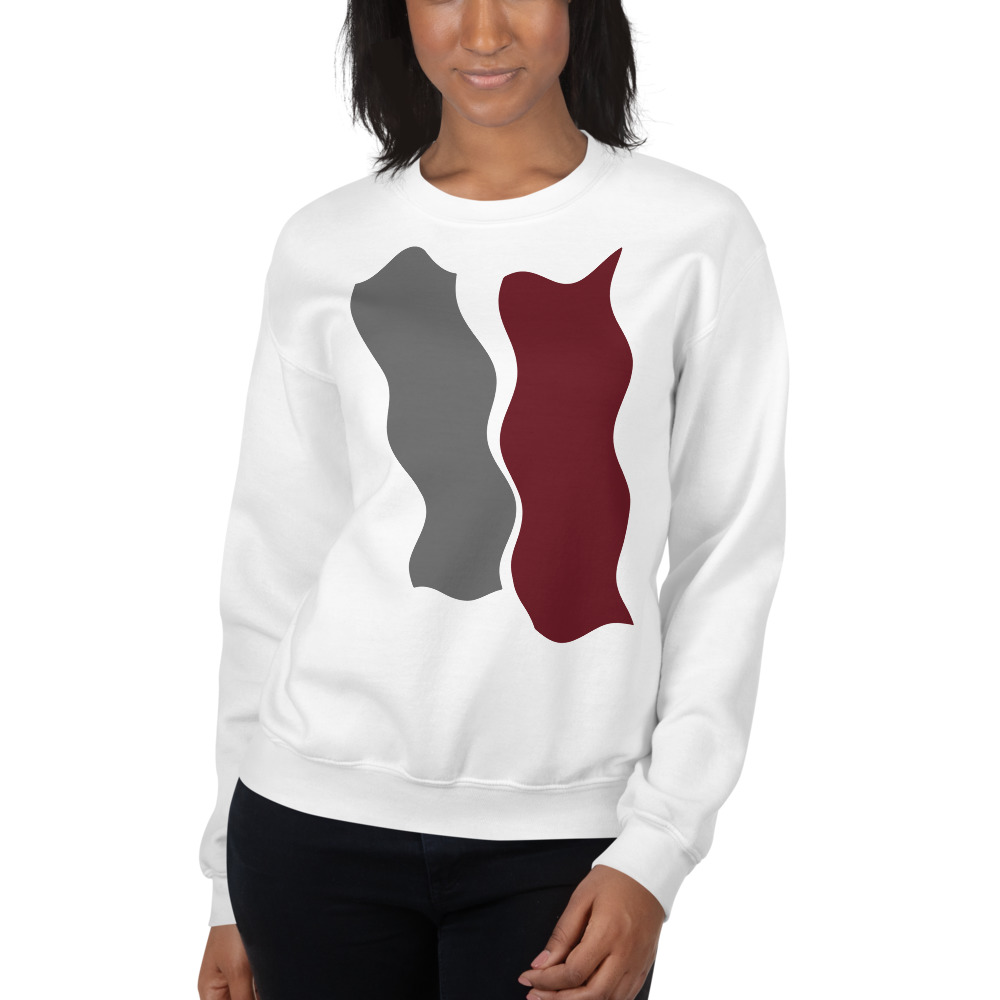 Infinity Plus Unisex Crew Neck Sweatshirt Red Effect on White