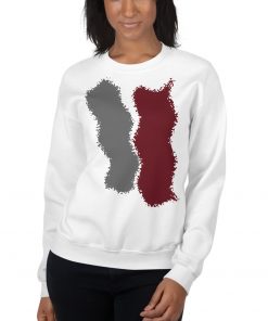 Infinity Splash Unisex Crew Neck Sweatshirt Red Effect on White