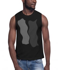 Infinity Plus Unisex Muscle Shirt Double Gray Effect on Black