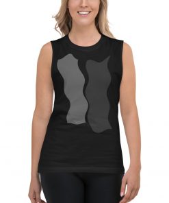 Infinity Plus Unisex Muscle Shirt Double Gray Effect on Black