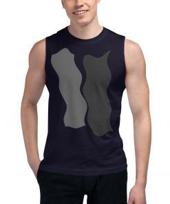 Infinity Plus Unisex Muscle Shirt Double Gray Effect on Navy