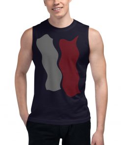 Infinity Plus Unisex Muscle Shirt Red Effect on Navy