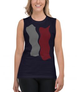 Infinity Plus Unisex Muscle Shirt Red Effect on Navy