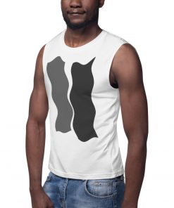 Infinity Plus Unisex Muscle Shirt Double Gray Effect on White