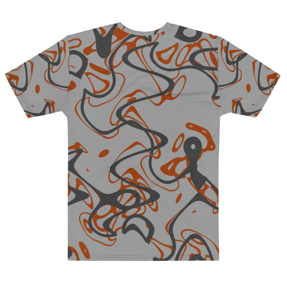 Ocean Waves Men’s Crew Neck T-Shirt Red Tides on Gray