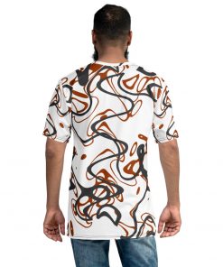 Ocean Waves Men’s Crew Neck T-Shirt Red Tides on White