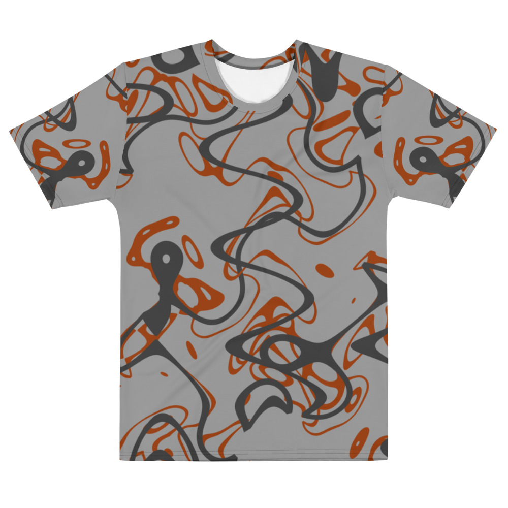 Ocean Waves Men’s Crew Neck T-Shirt Red Tides on Gray