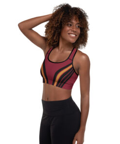 Primavera Women’s Padded Racerback Sports Bra Burgundy