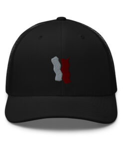 Infinity Plus Embroidered Retro Trucker Cap Red Effects on Black