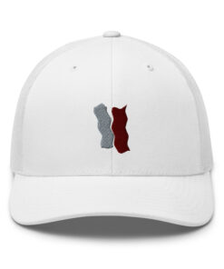 Infinity Plus Embroidered Retro Trucker Cap Red Effects on White