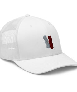 Infinity Plus Embroidered Retro Trucker Cap Red Effects on White