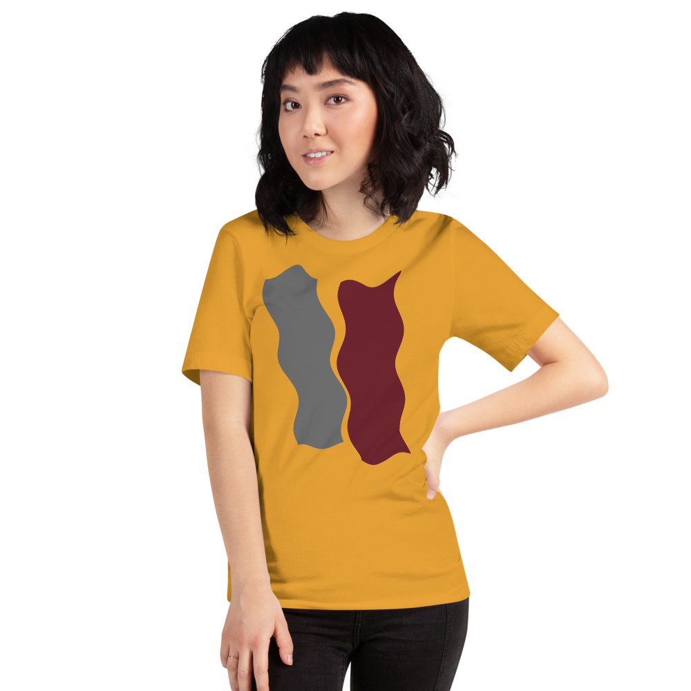 Infinity Plus Unisex T-Shirt Red Effect on Yellow