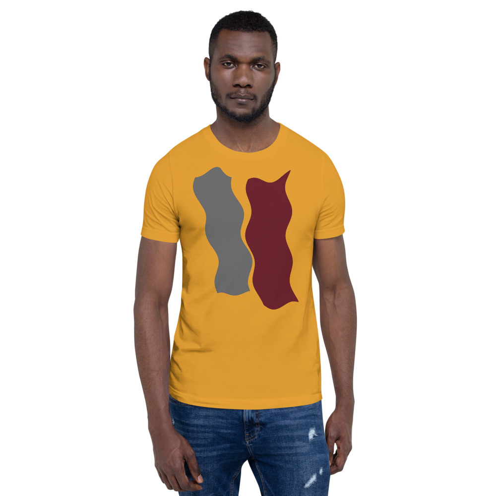 Infinity Plus Unisex T-Shirt Red Effect on Yellow