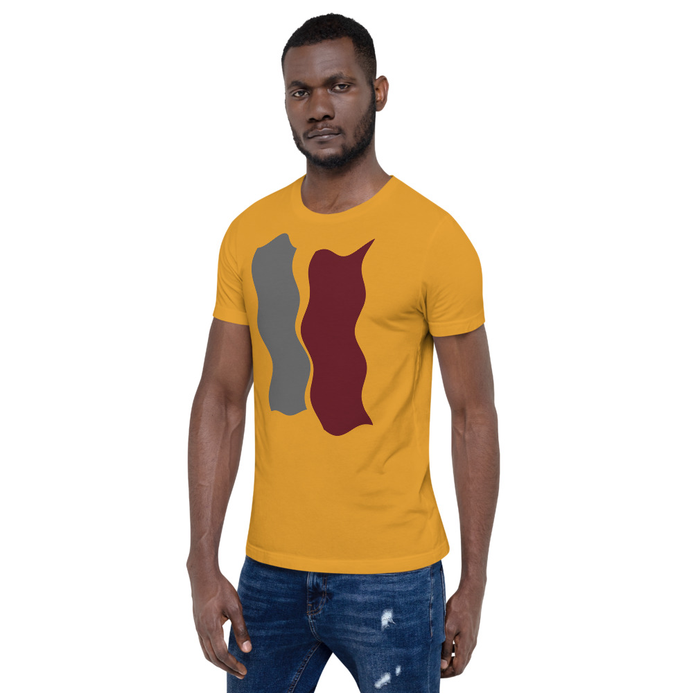 Infinity Plus Unisex T-Shirt Red Effect on Yellow