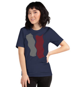 Infinity Plus Unisex T-Shirt Red Effect on Navy
