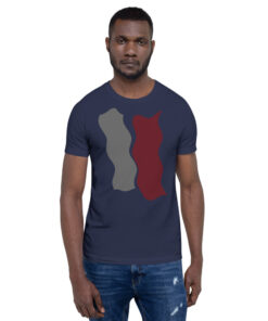 Infinity Plus Unisex T-Shirt Red Effect on Navy