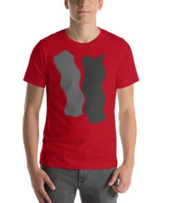 Infinity Plus Unisex T-Shirt Double Gray Effect on Red